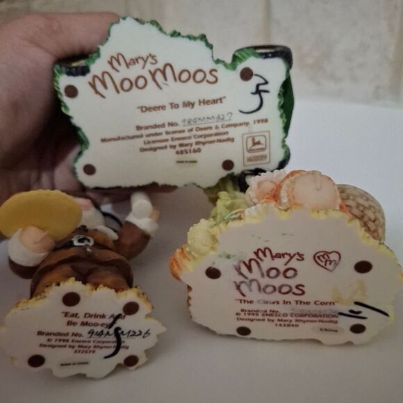 Enesco Mary's Moo Moos Bundle Lot Of 3 John Deere Tractor Pilgrim Harvest Fall - Picture 6 of 6